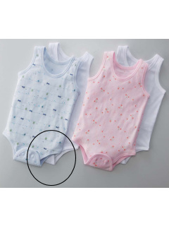 ・ラン型ボディスーツ(2枚組) 80cm