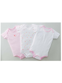 半袖ボディスーツ(3枚組) 90cm