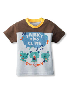 ・カエル音符切替配色Tシャツ 80cm