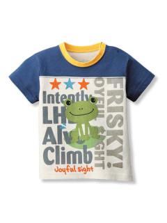 ・カエル傘切替配色Tシャツ 80cm