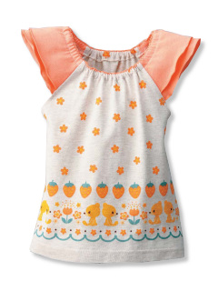 ・フォークロア柄スモックTシャツ 95cm