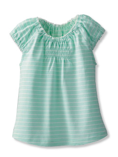 ・ボーダーフレンチスモックTシャツ 100cm