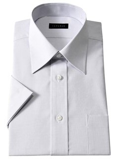 :【】半袖トップバリュカラードレスシャツ(淡黒)