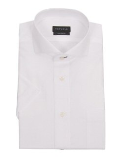 :半袖白スリムドレスシャツ(Aシロ)