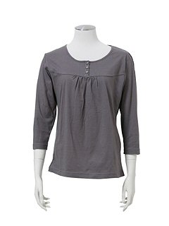 オーガニックコットン混7分袖Tシャツ(グレー10)