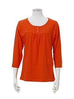 オーガニックコットン混7分袖Tシャツ(オレンジ40)