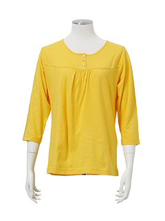 オーガニックコットン混7分袖Tシャツ(イエロー50)