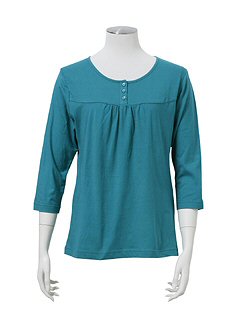 オーガニックコットン混7分袖Tシャツ(グリーン60)