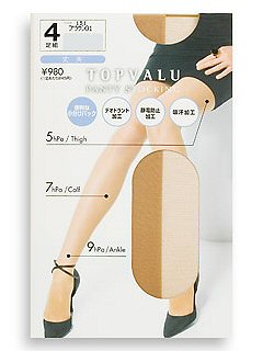 TV丈夫着圧パンスト4足組(ブラウン01)