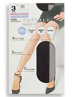 TV丈夫着圧 ゆったりパンスト3足組(ブラック)