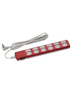 節電スイッチ付コンセント 6個口(赤)