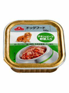 ドッグフードトレー チキン&ビーフ野菜入り 100g