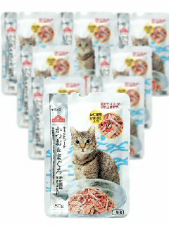 キャットフードパウチ かつお&まぐろかに風味かまぼこ入り