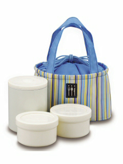 ・保温弁当箱S ブルーストライプ