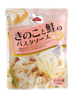 きのこと鮭のパスタソース クリーム仕立て