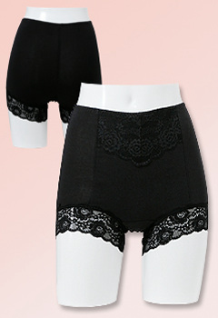 お腹サポート1分丈ショーツ (クロ)