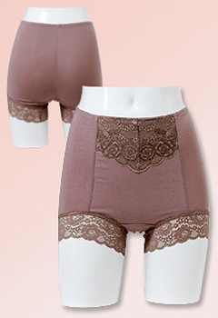 お腹サポート1分丈ショーツ (ブラウン)