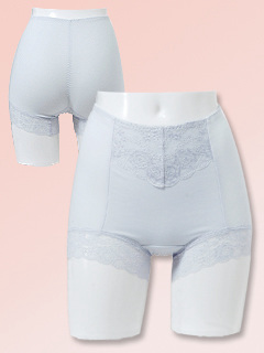 お腹サポート1分丈ショーツ (サックス)