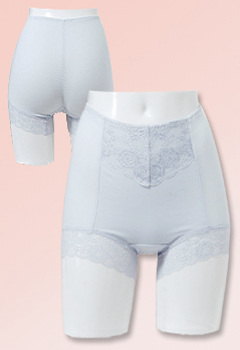 お腹サポート1分丈ショーツ (サックス)