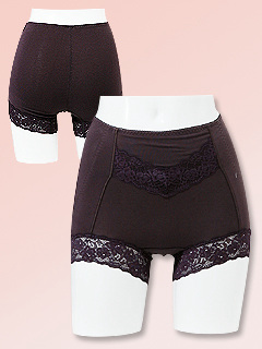 お尻サポート1分丈ショーツ (プラム)