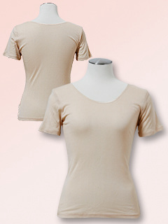 Silk&Cotton 3分袖スリーマー (ベージュ)