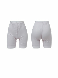 Silk&Cotton レース付3分丈ボトム (パープル