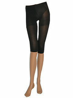 リブ柄 6分丈ヒップアップレギンス(ブラック)