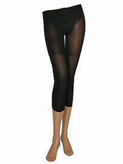 リブ柄 8分丈ヒップアップレギンス(ブラック)