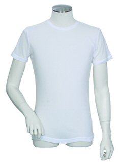 クーリッシュファクトメッシュ半袖丸首シャツ(シロ)