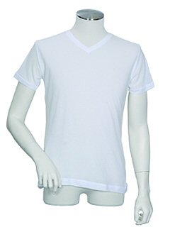 クーリッシュファクトメッシュ半袖V首シャツ(シロ)