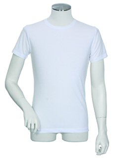 クーリッシュファクトリブ半袖丸首シャツ(シロ)