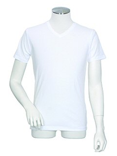 クーリッシュファクトタック半袖V首シャツ(シロ01)