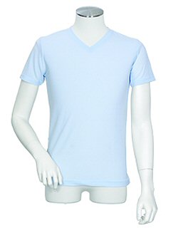 クーリッシュファクトタック半袖V首シャツ(ブルー71)