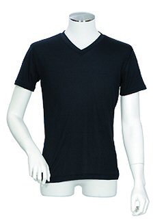 クーリッシュ【接触冷感】半袖V首シャツ(クロ11)