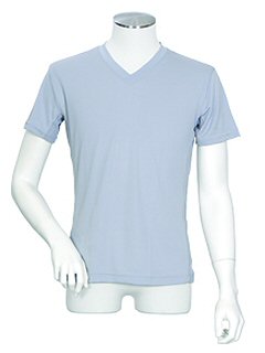 クーリッシュ【接触冷感】半袖V首シャツ(グレー18)