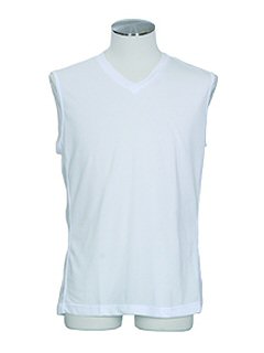 クーリッシュ【接触冷感】V首スリーブレス(シロ01)