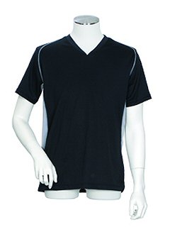 クーリッシュ【ストレッチ】半袖V首シャツ(クロ11)