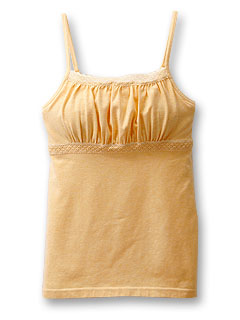 カップ付キャミソール (ギャザー使い) (杢イエロー)