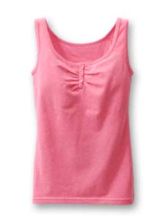 カップ付タンクトップ (ボタン使い) (杢ピンク)