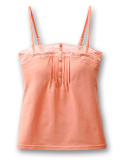 カップ付キャミソール (ピンタック使い) (オレンジ)