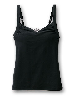 カップ付キャミソール (フロントレース) (ブラック)