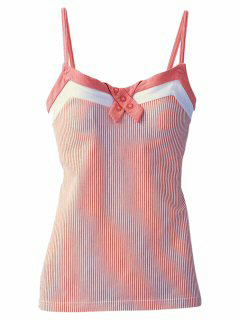 カップ付キャミソール釦ストライプ(オレンジ)