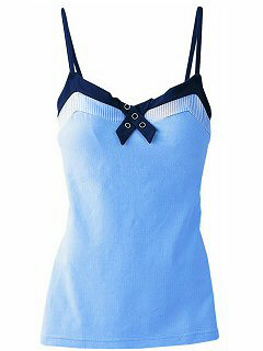 カップ付キャミソール釦(サックス)